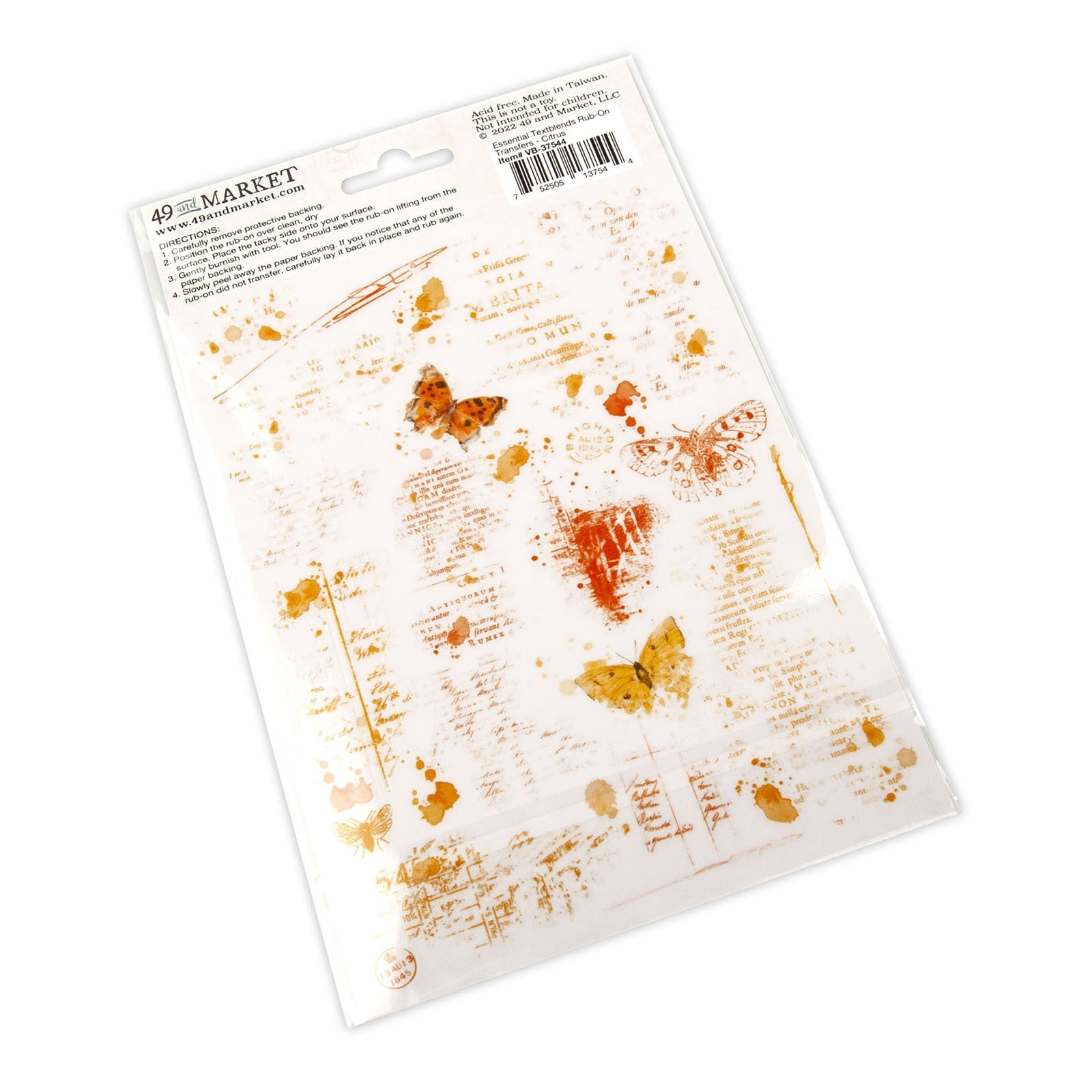 Rub-ons - Essential Textblends - Citrus - 49 And Market