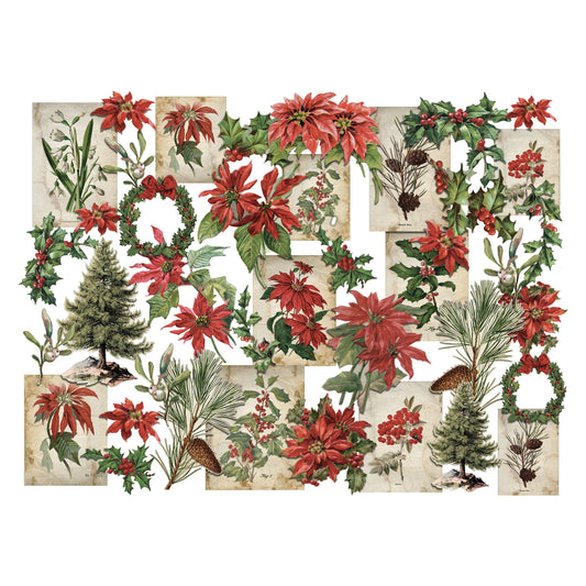 Layers - Christmas Botanicals - 40 Pcs - Idea-Ology - Tim Holtz