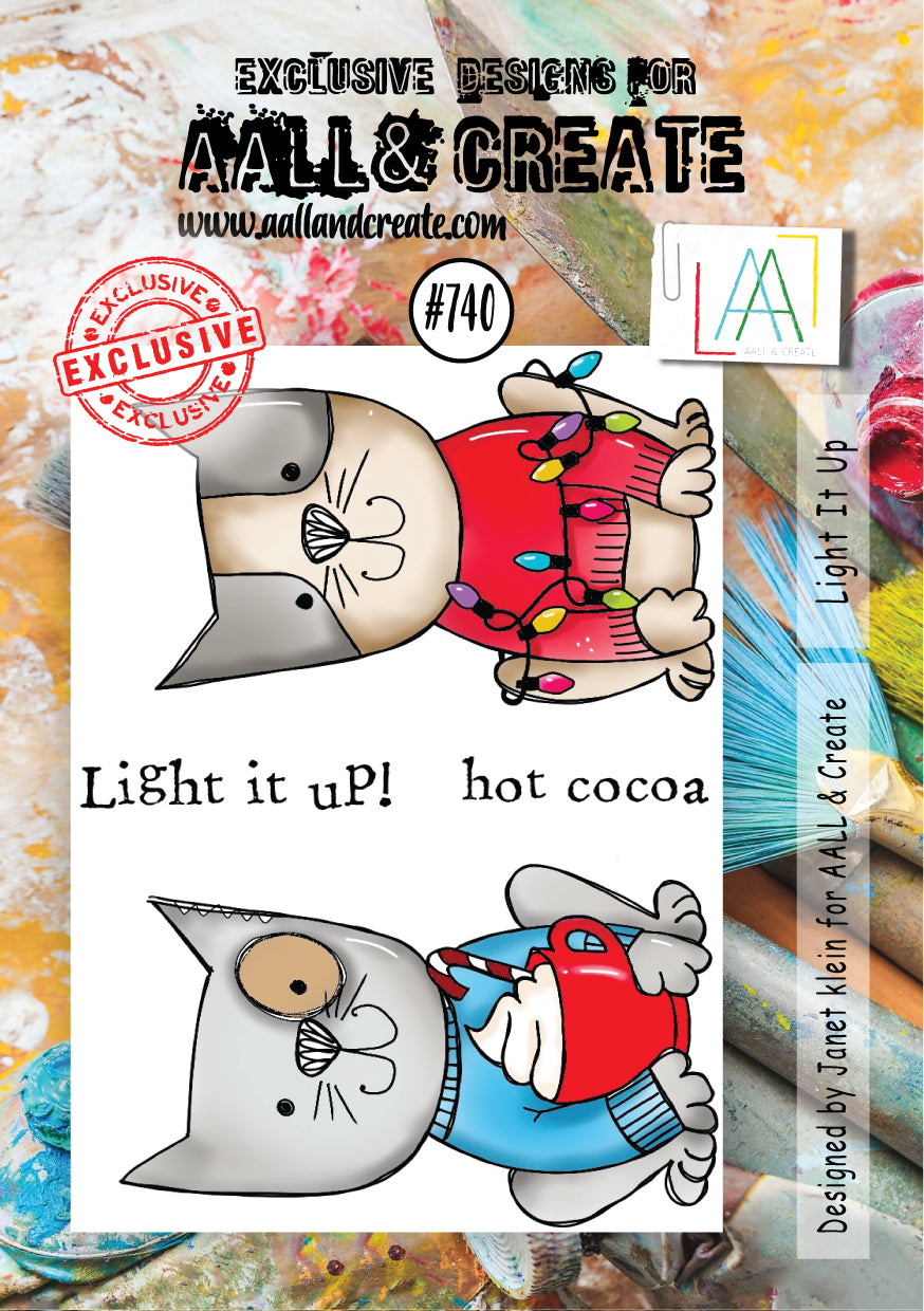 AALL and Create - Light It Up - A7 - Designer Janet Klein - Clear Stamp Set - #740