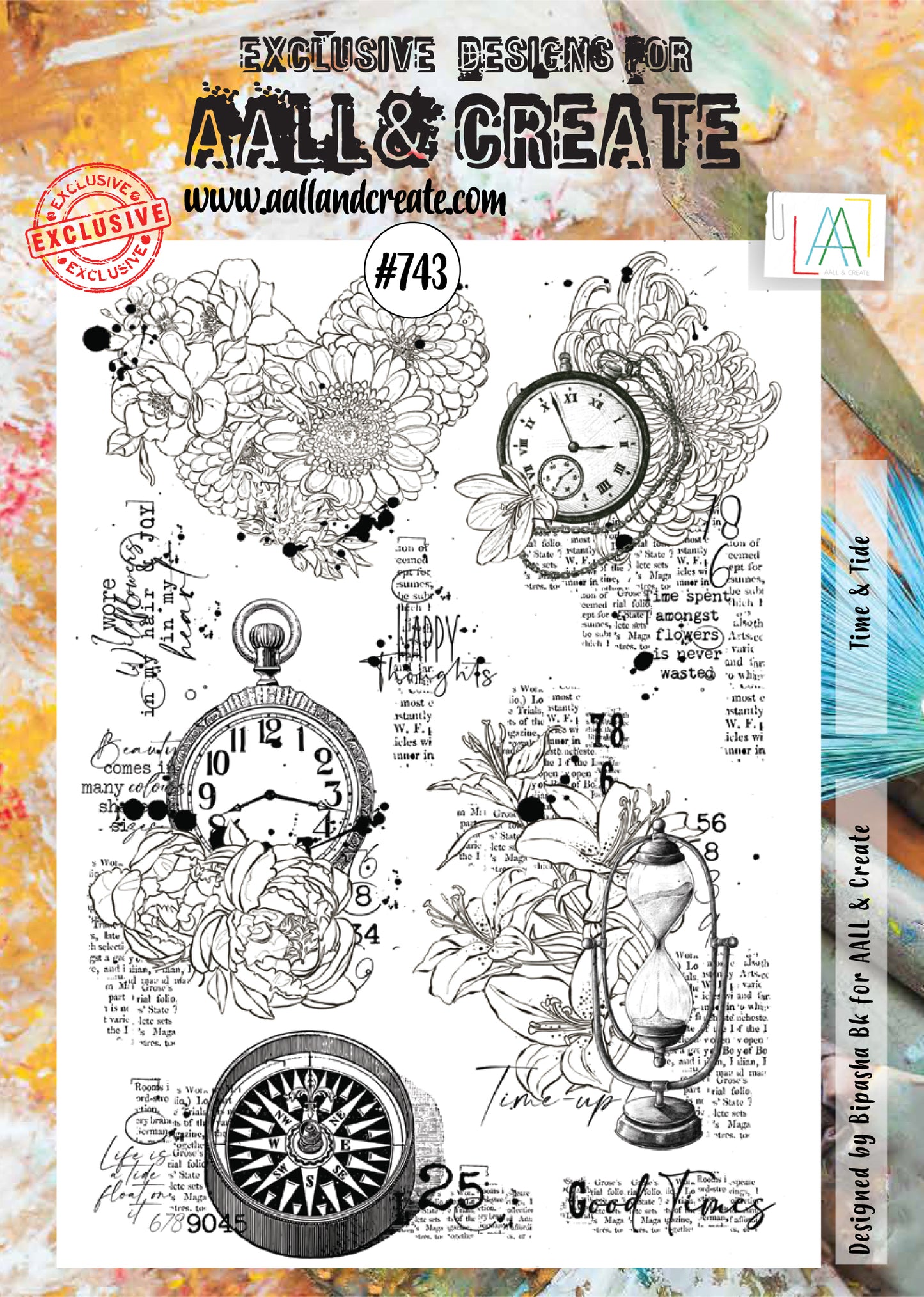 ALL and Create - Time and Tide - A4 - Designer Bipasha Bk - Clear Stamp Set - #743