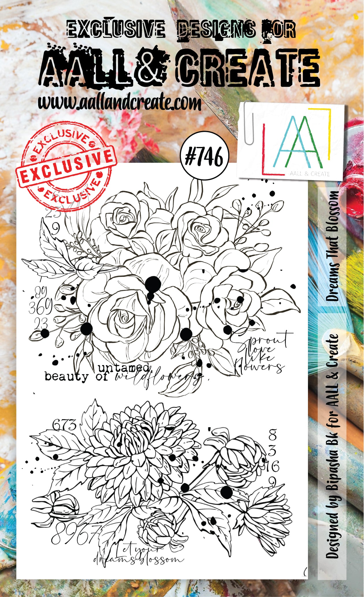 AALL and Create - Dreams That Blossom - A6 - Designer Bipasha BK - Clear Stamp Set - #746
