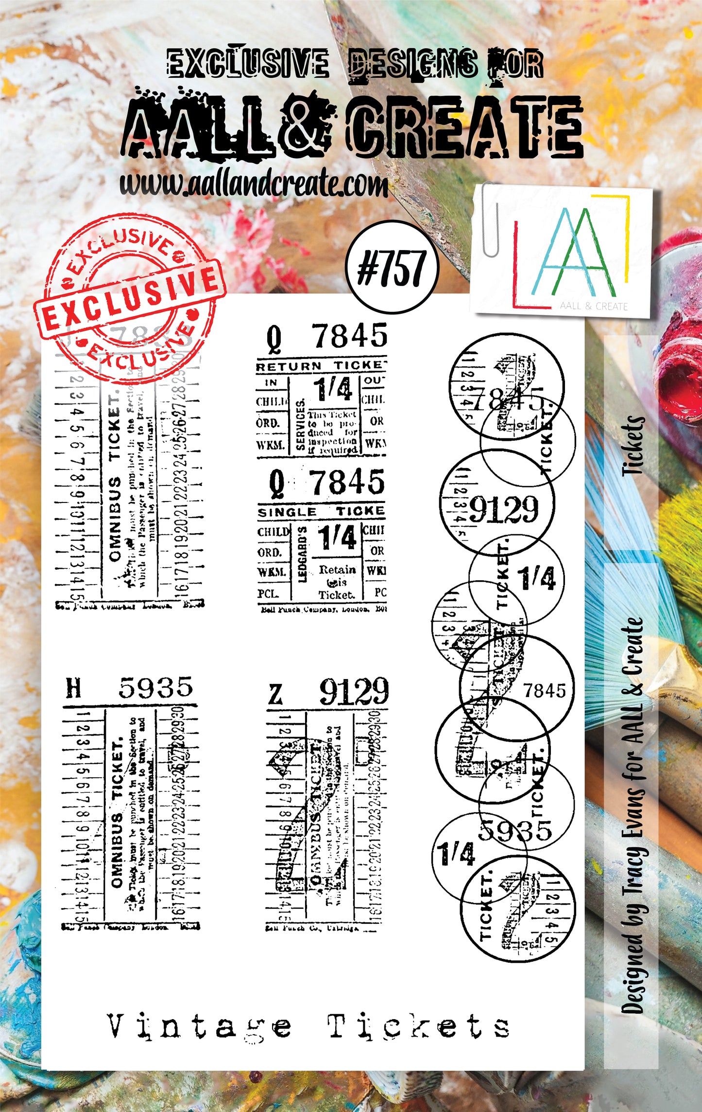 AALL and Create - Tickets - A7 - Designer Tracy Evans - Clear Stamp Set - #757