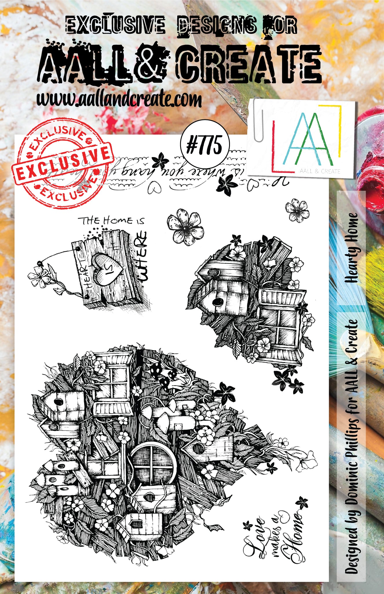 AALL and Create - Hearty Home - A5 - Designer Dominic Phillips - Clear Stamp Set - #775