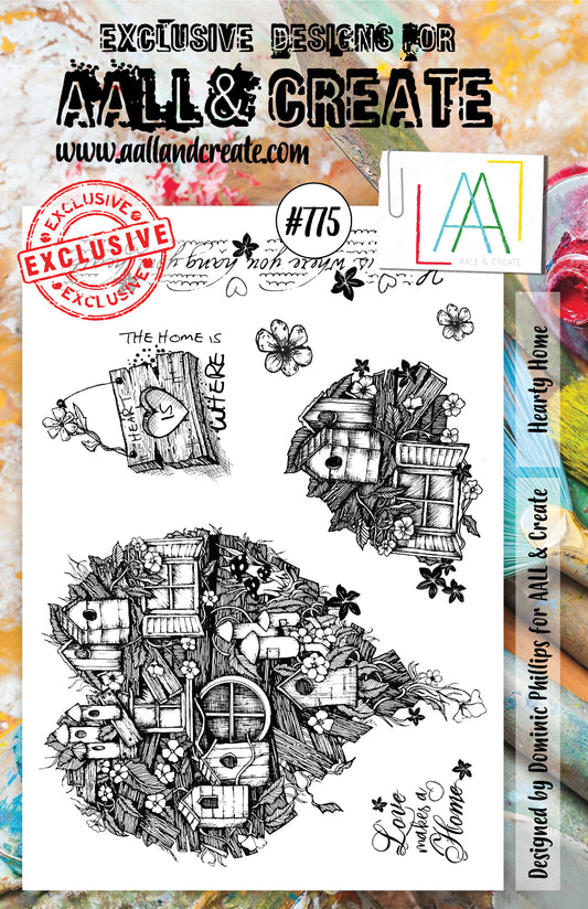 AALL and Create - Hearty Home - A5 - Designer Dominic Phillips - Clear Stamp Set - #775