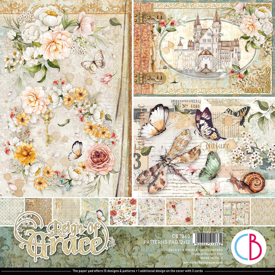 12x12 - Reign of Grace - Patterns Pad - 8/Pkg - Ciao Bella