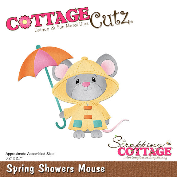 4x4 Spring Showers Mouse - Die - Cottage Cutz