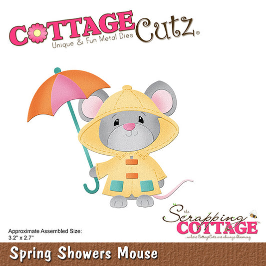 4x4 Spring Showers Mouse - Die - Cottage Cutz