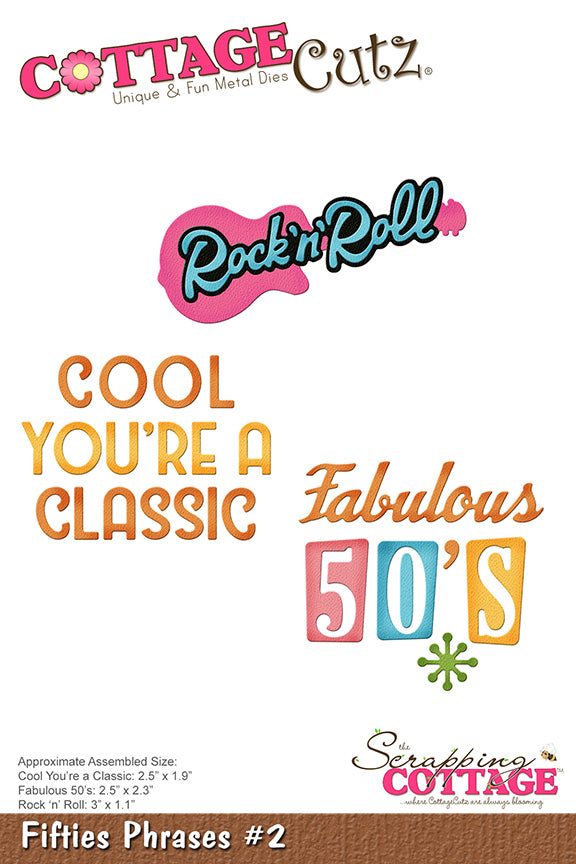 4x6 Fifties Phrases 2 - Die - Cottage Cutz