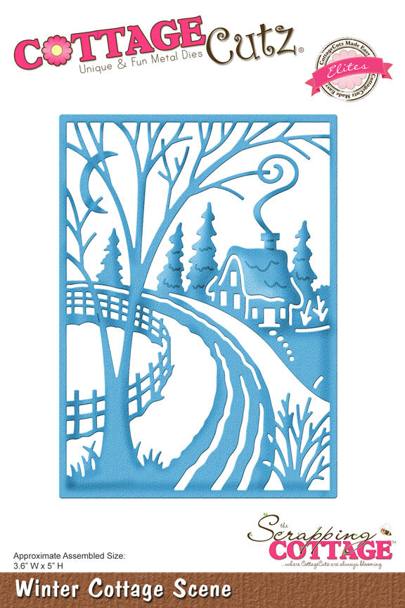 4x6 Winter Cottage Scene - Die - Cottage Cutz