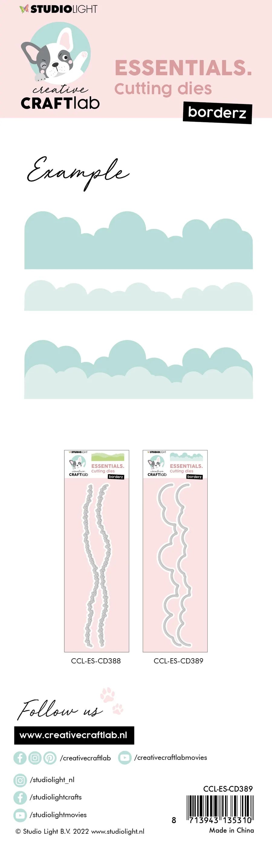 8x2 Clouds Cutting Die - Border - Essentials - Studio Light