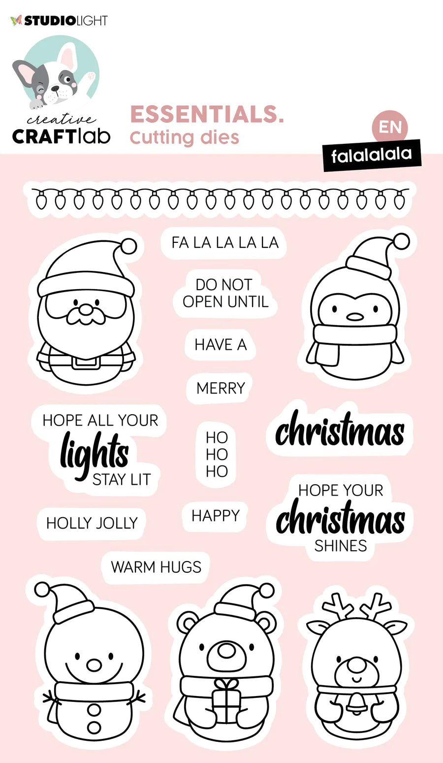 6x4 Clear Stamp Set - Fa La La La La - Essentials - Studio Light