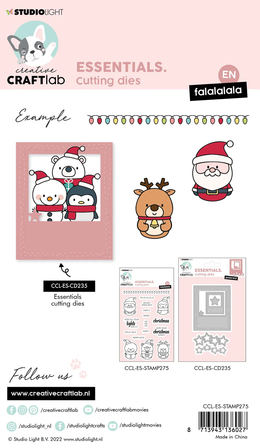 6x4 Clear Stamp Set - Fa La La La La - Essentials - Studio Light