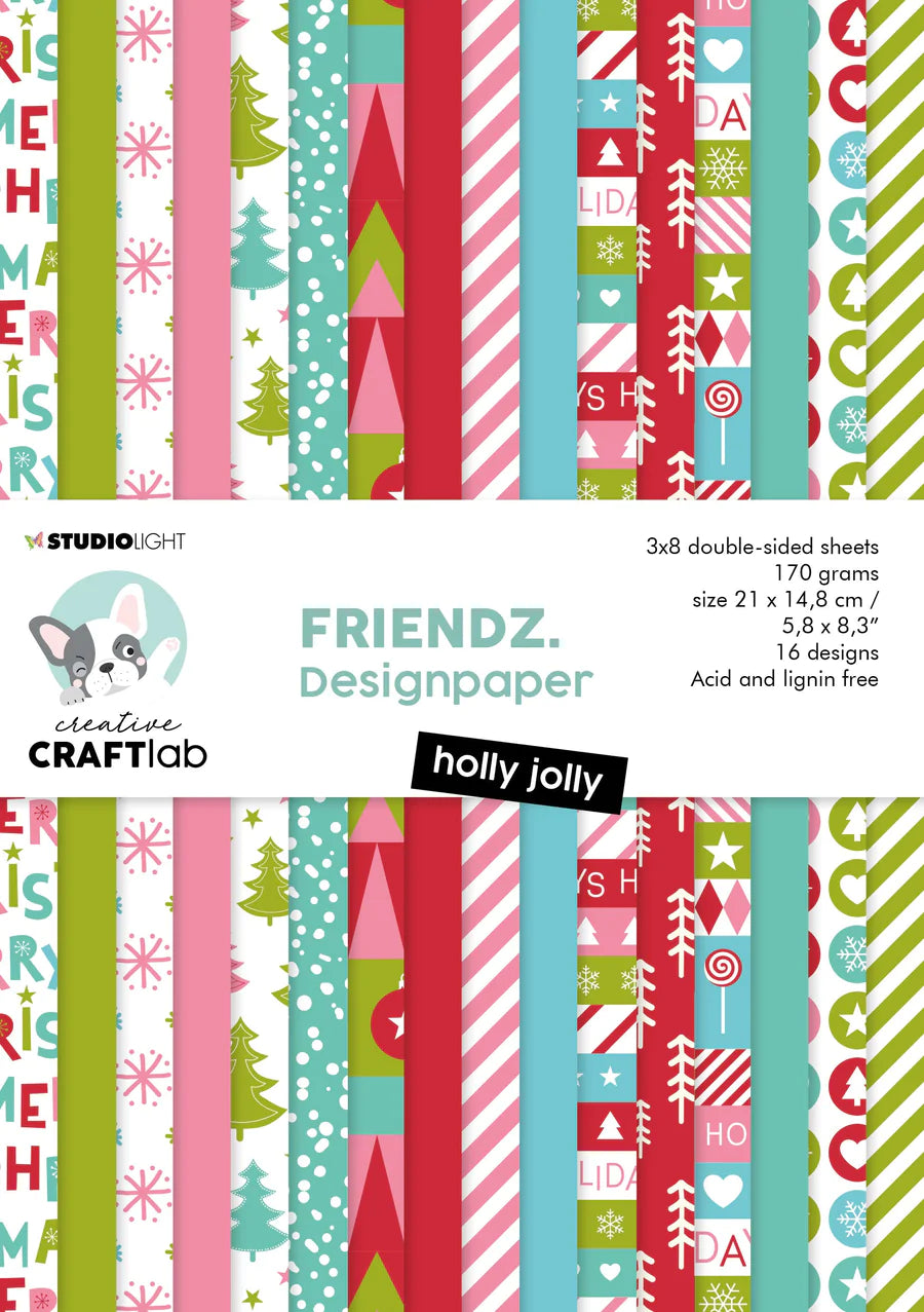 8x6 Paper Pad - Holly Jolly - Friendz - Studio Light