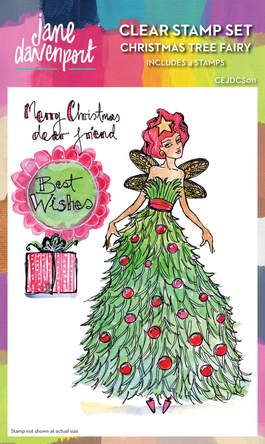 6x4 Clear Stamp Set - Christmas Tree Fairy - Jane Davenport - Creative Expressions