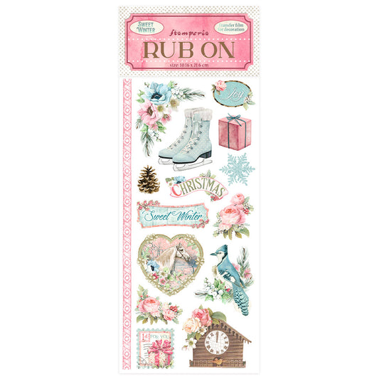 Sweet Winter - Rub-On 4x8.5 Inch - Stamperia