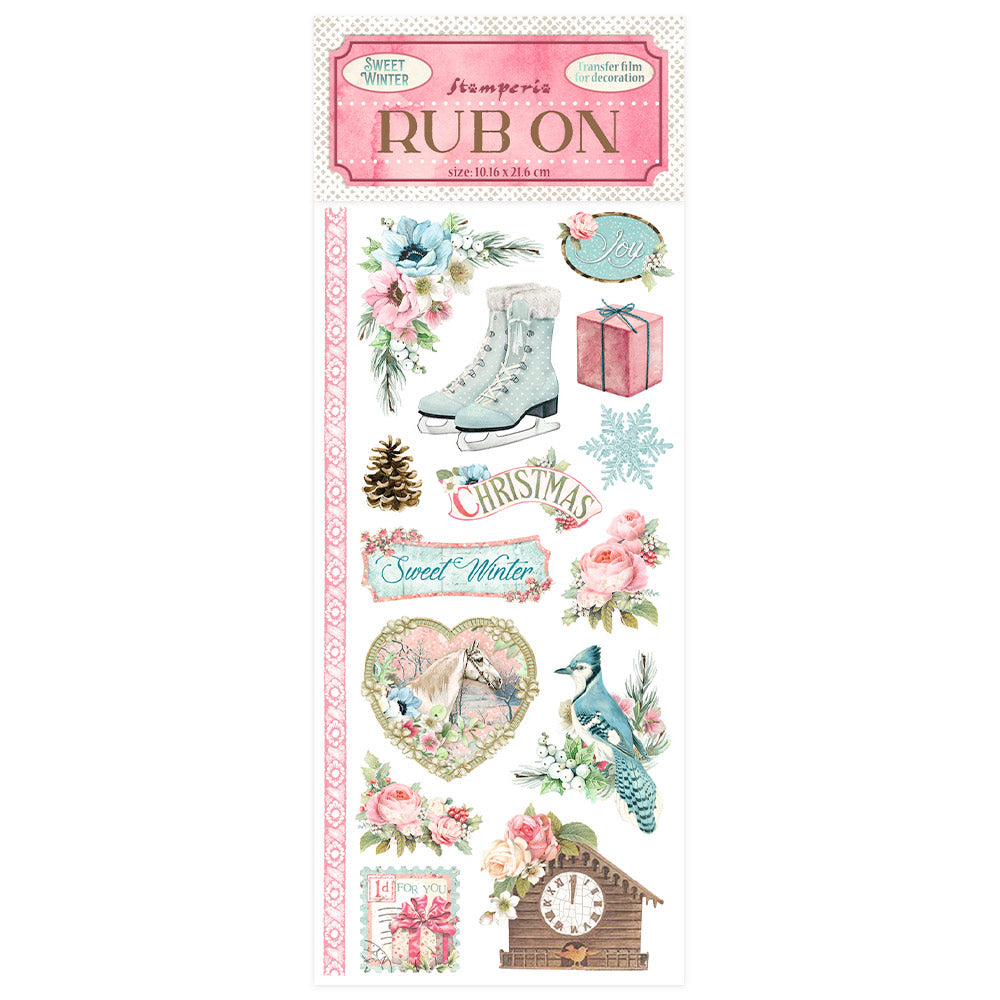 Sweet Winter - Rub-On 4x8.5 Inch - Stamperia