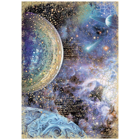 Cosmos Infinity - Planets - Rice Paper Sheet - A4 - Stamperia