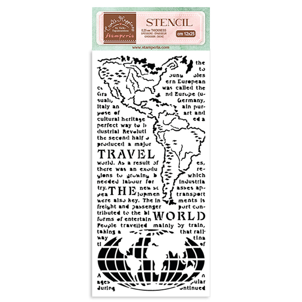 Create Happiness - Stencil - The World - Stamperia