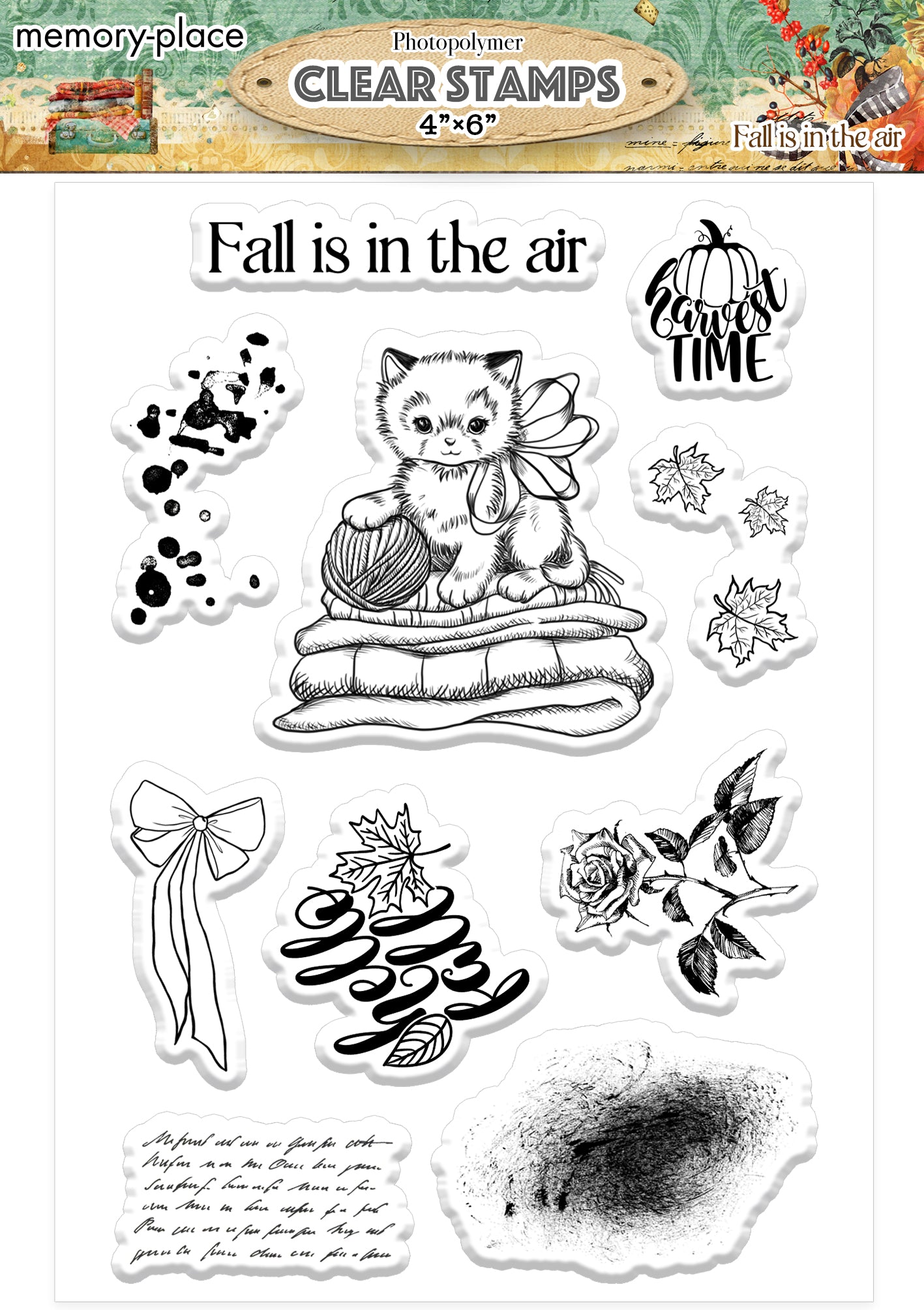 Stamp Set 1 - Fall Is In The Air - Memory Place - Asuka Studio