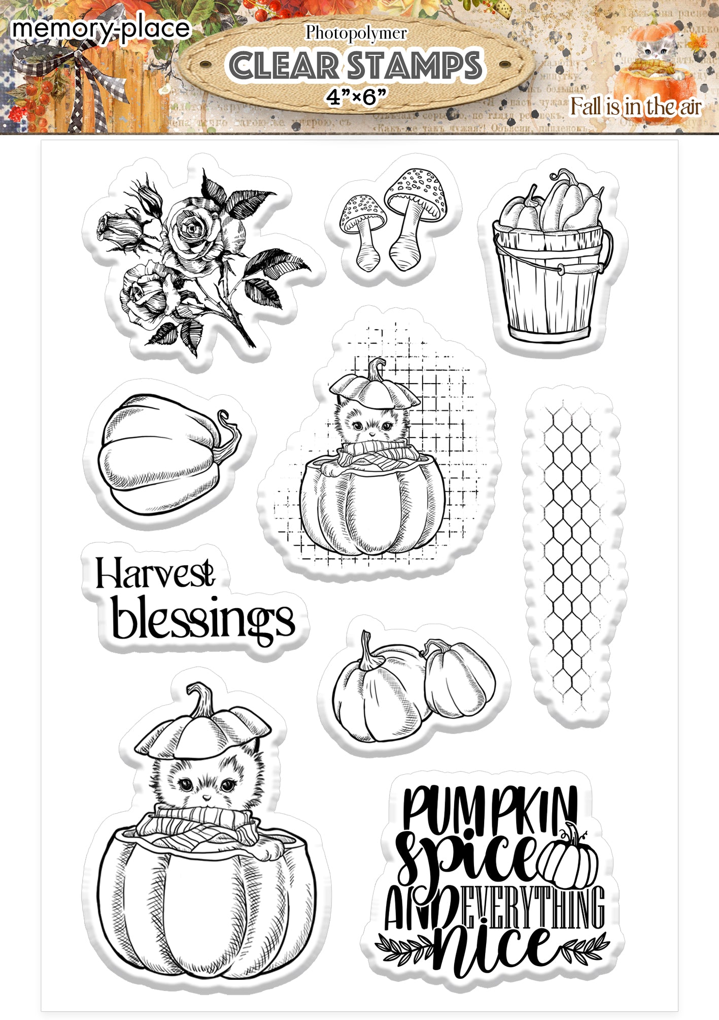 Stamp Set 2 - Fall Is In The Air - Memory Place - Asuka Studio