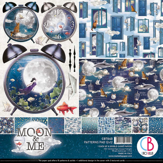 12x12 - Moon and Me - Patterns Pad - 8/Pkg - Ciao Bella