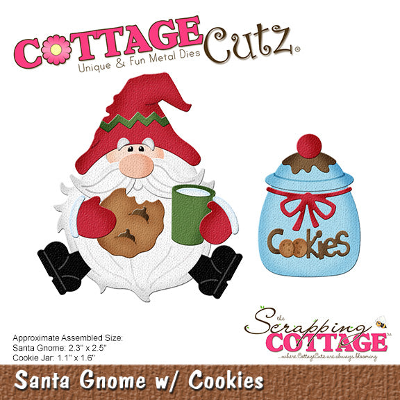 4x4 Santa Gnome with Cookies - Die - Cottage Cutz