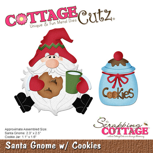 4x4 Santa Gnome with Cookies - Die - Cottage Cutz