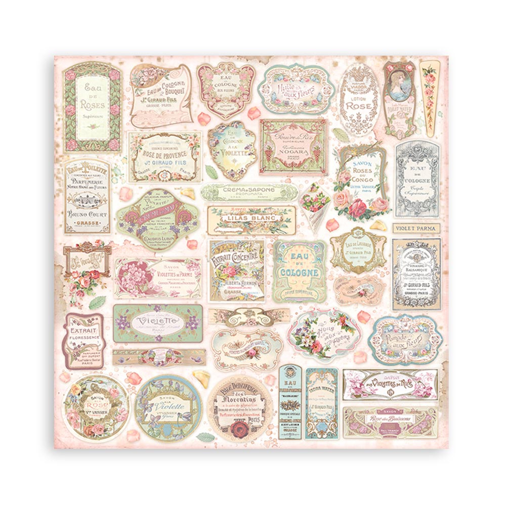 12x12 Inch - Rose Parfum - Scrapbooking Pad - Stamperia