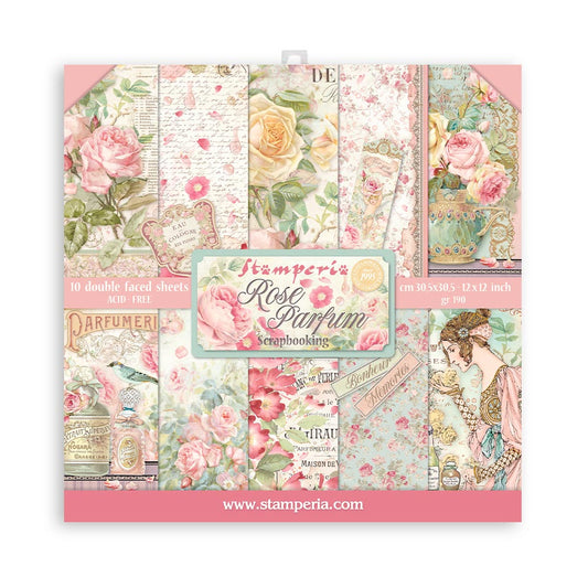 12x12 Inch - Rose Parfum - Scrapbooking Pad - Stamperia