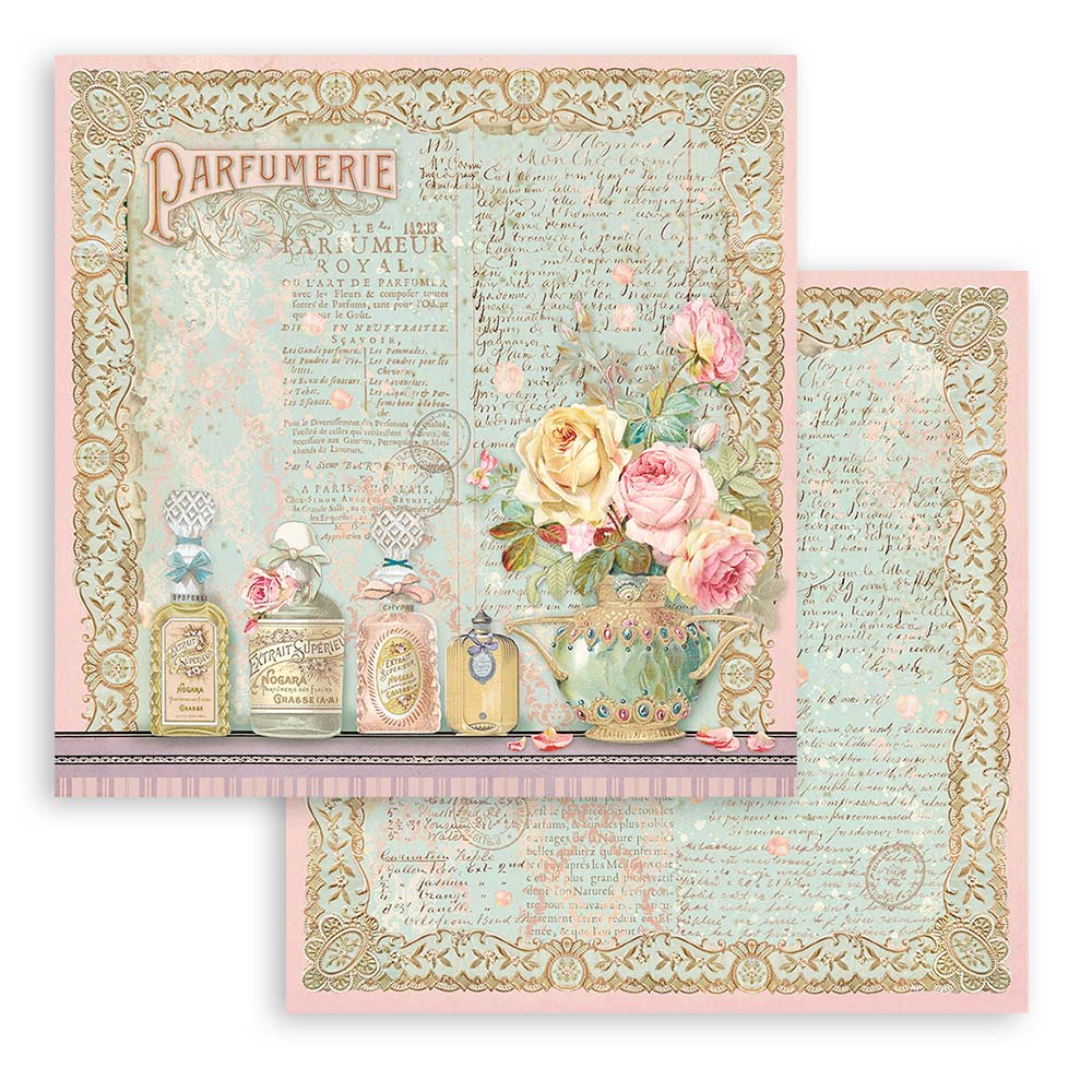 8x8 Inch - Rose Parfum - Scrapbooking Pad - Stamperia