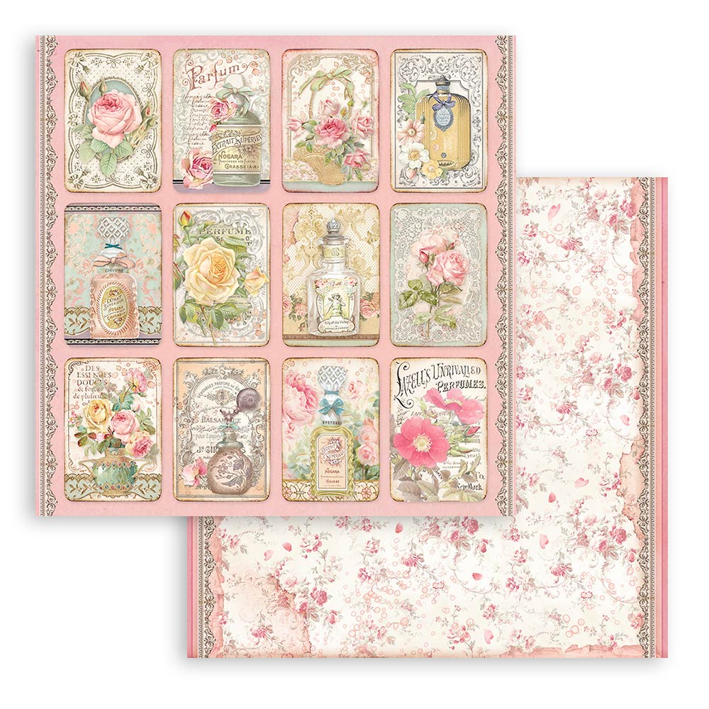 12x12 Inch - Rose Parfum - Scrapbooking Pad - Stamperia