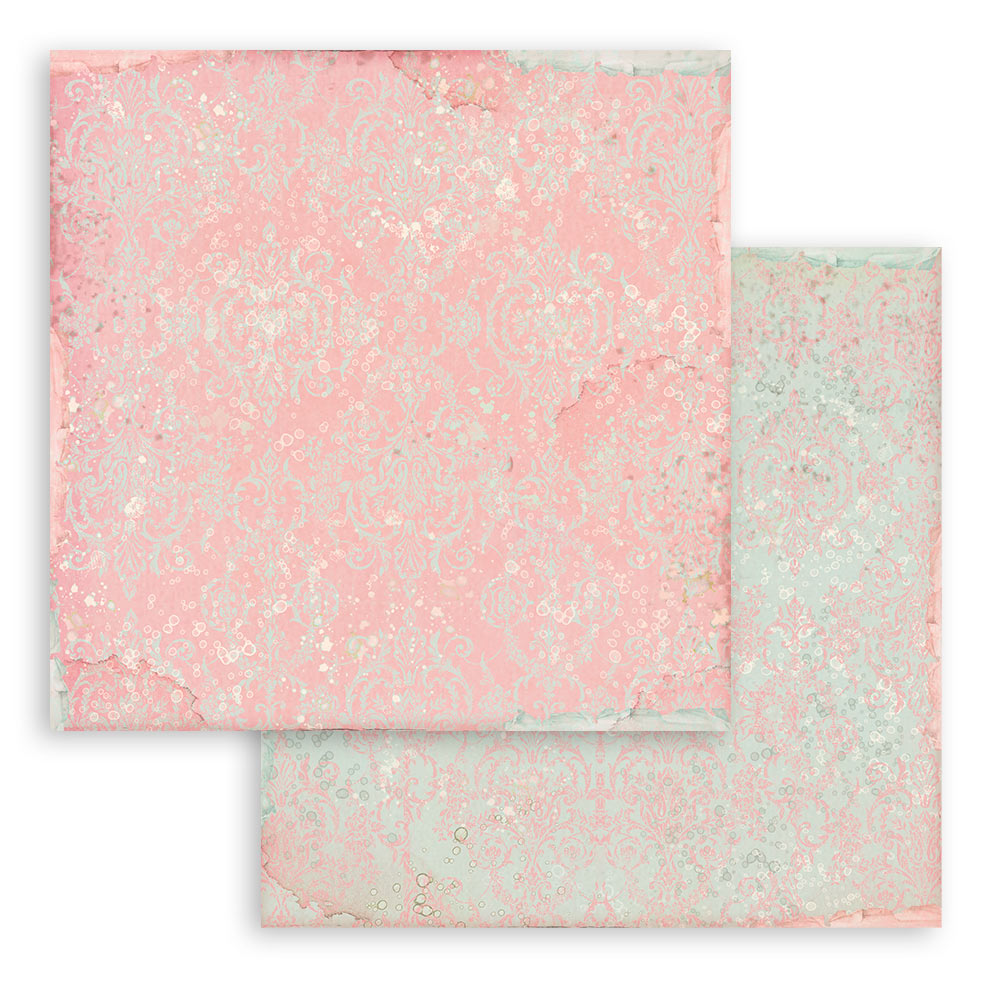 8x8 Inch - Background Selection - Rose Parfum - Scrapbooking Pad - Stamperia