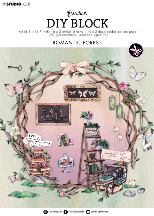 Romantic Forest - A4 DIY Paper Block - Die Cuts - Studio Light