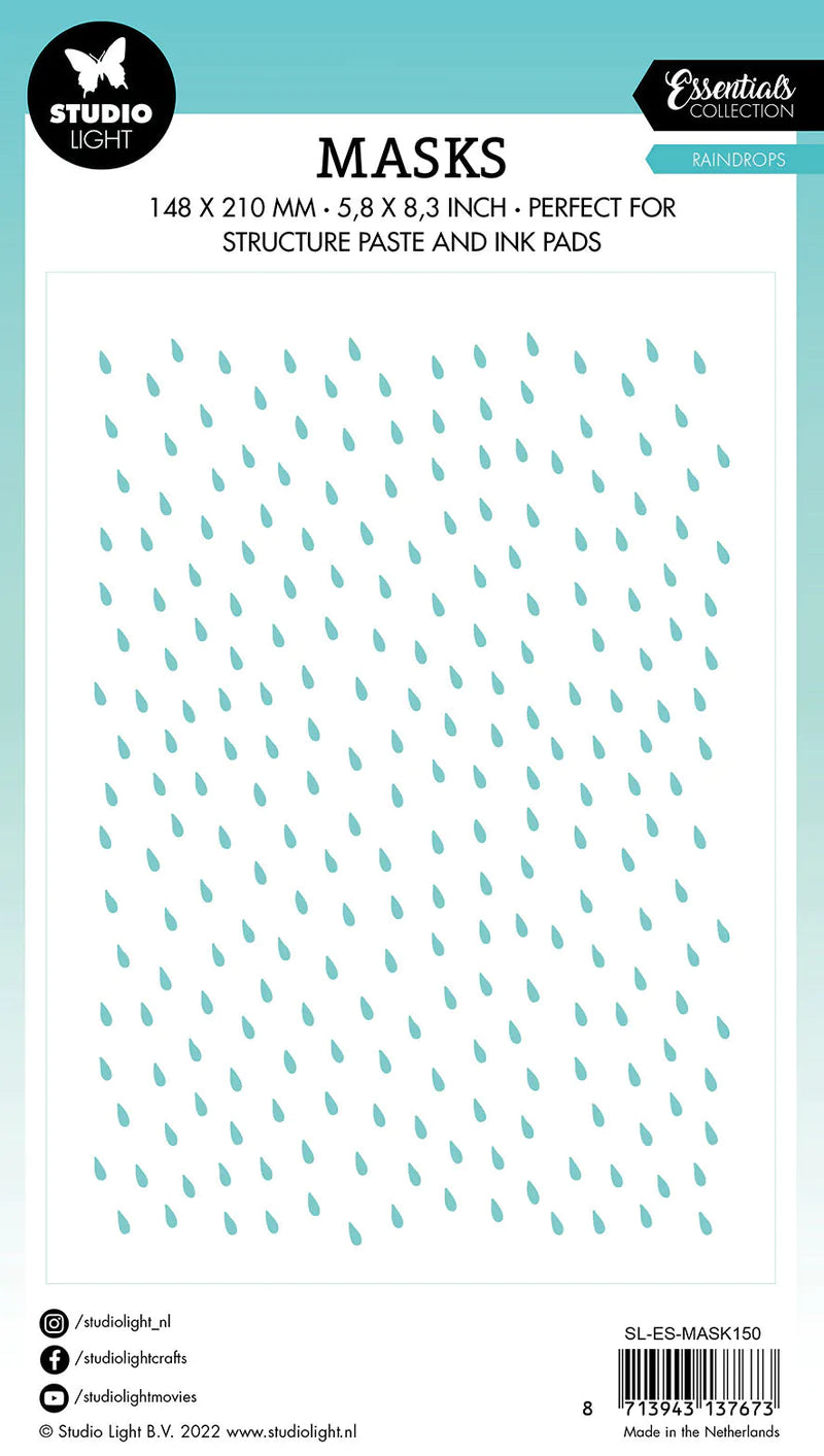 6x8 Stencil - Raindrops - Essentials Mask - Studio Light