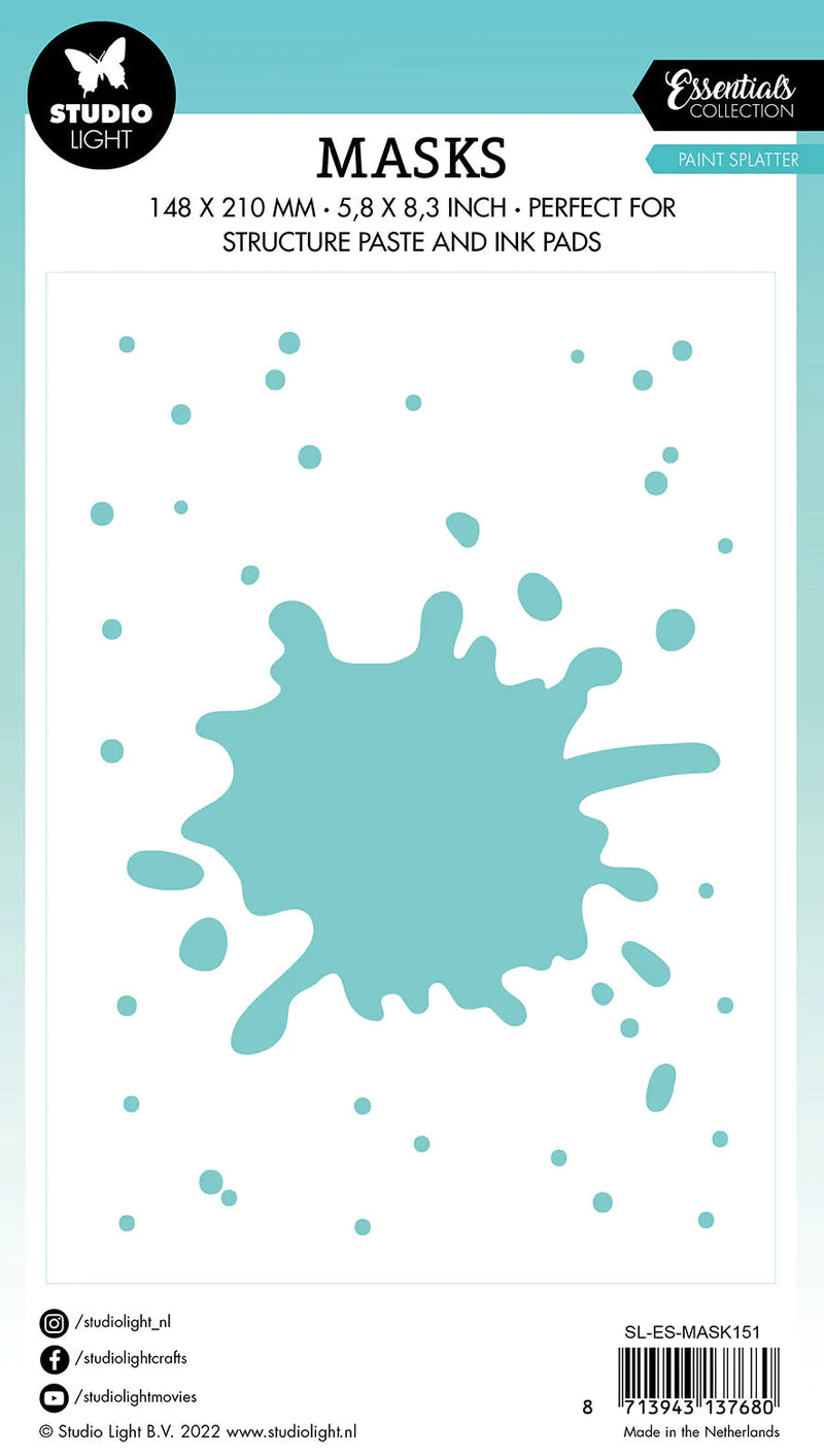 8x6 Stencil - Paint Splatter - Mask Essentials - Studio Light