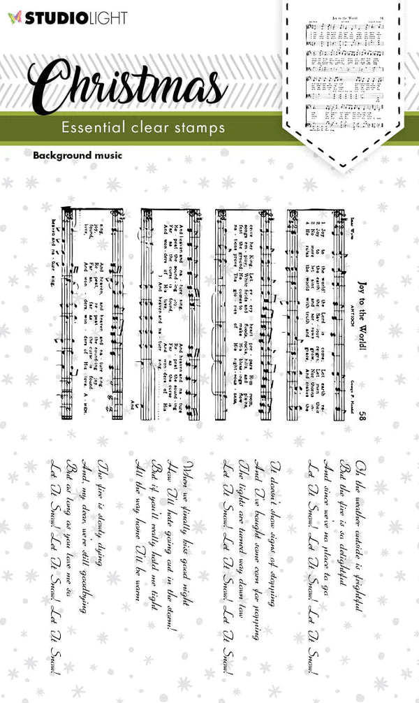 6x4 Clear Stamp - Christmas Background Music - Essentials - Studio Light