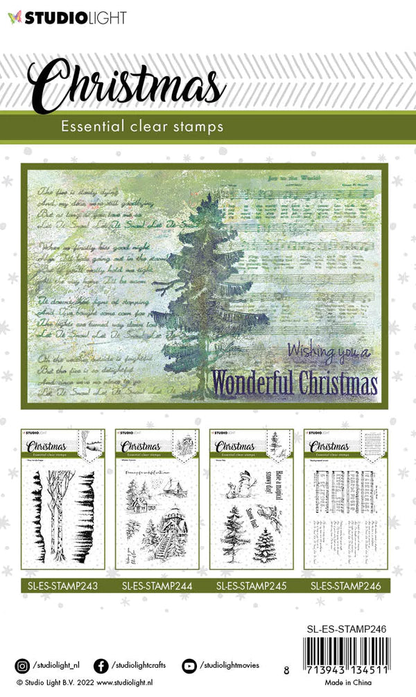 6x4 Clear Stamp - Christmas Background Music - Essentials - Studio Light