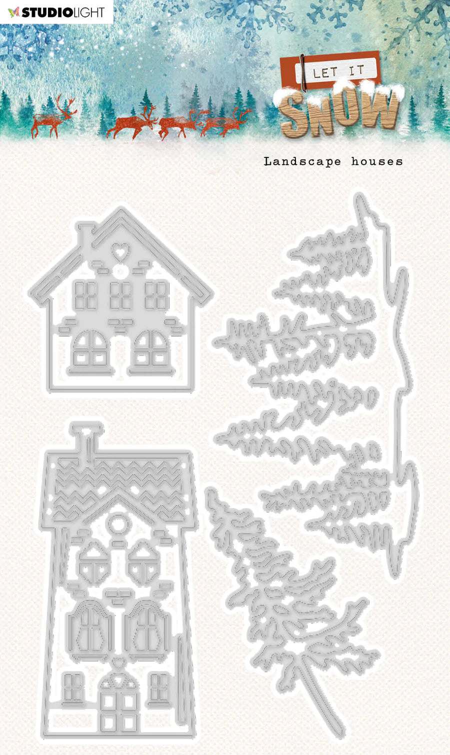 6x4 Cutting Dies - Landscape Houses - Let It Snow - Studio Light