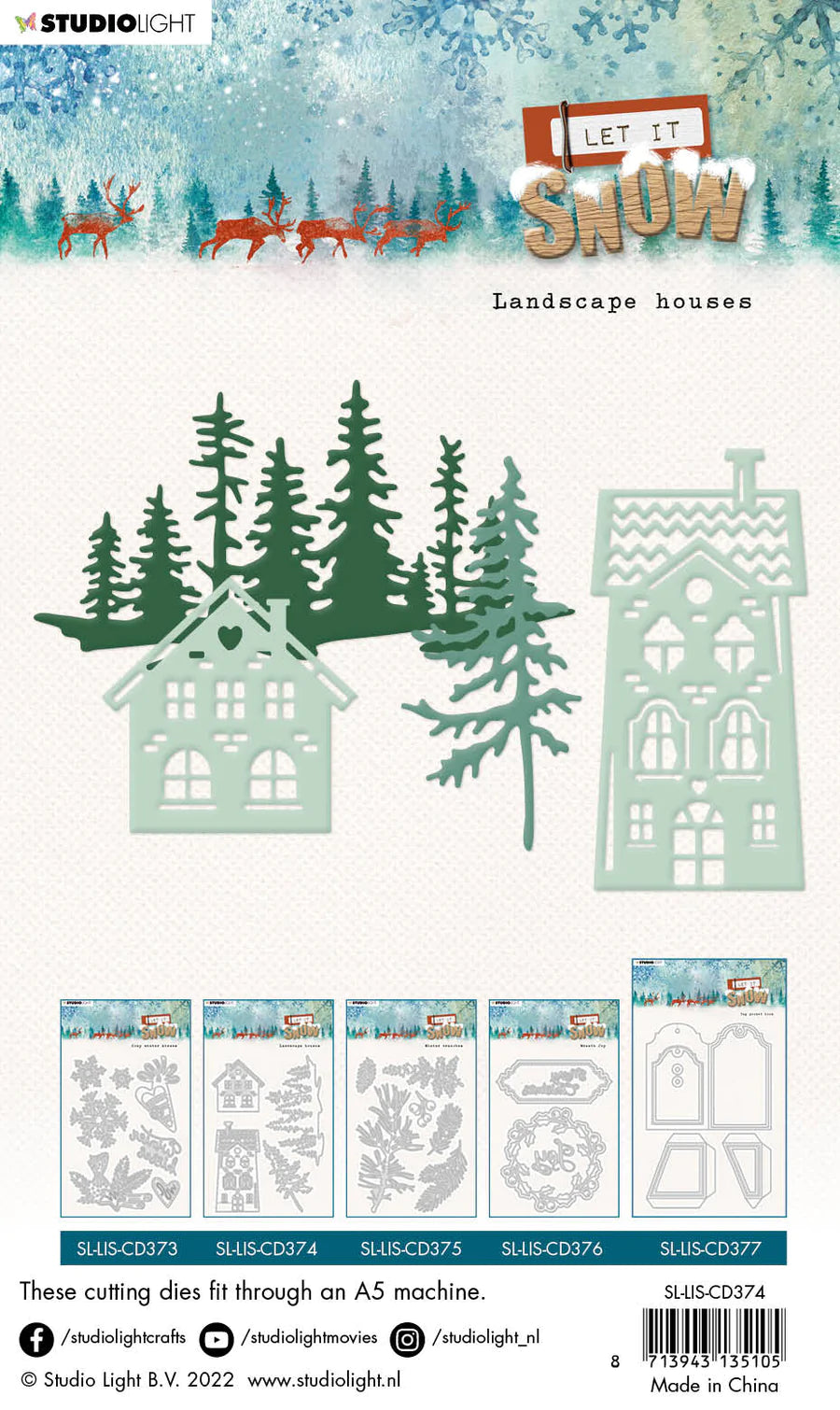 6x4 Cutting Dies - Landscape Houses - Let It Snow - Studio Light