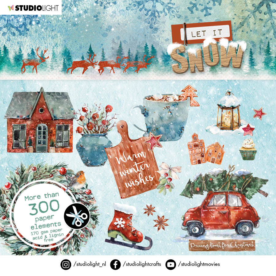 6x6 Die Cut Block - Let It Snow - Paper Elements - Studio Light Nr. 27