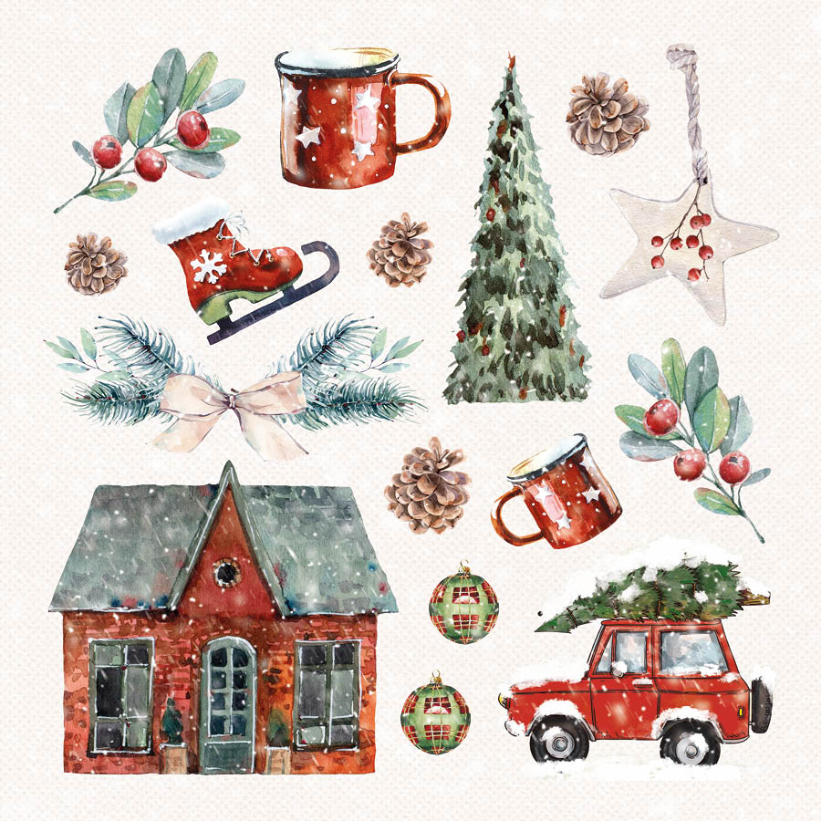 6x6 Die Cut Block - Let It Snow - Paper Elements - Studio Light Nr. 27