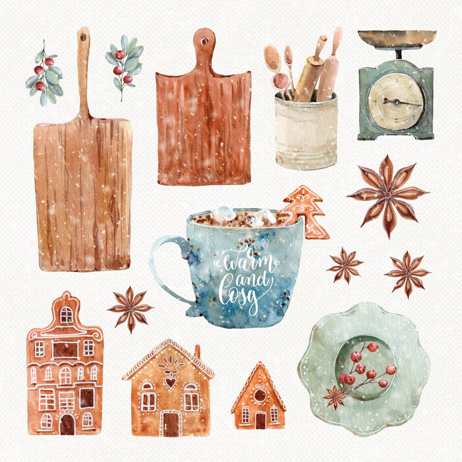 6x6 Die Cut Block - Let It Snow - Paper Elements - Studio Light Nr. 27