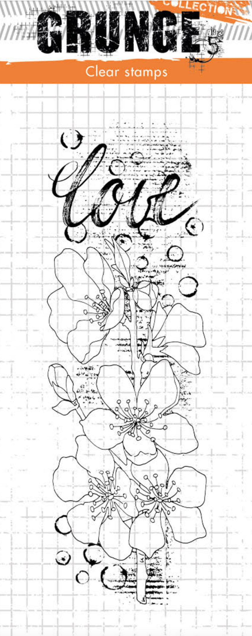 Studio Light - SL Clear Stamp Cherryblossom Grunge Collection 148×52,2x3mm 1 PC Nr.201 - Messy Papercrafts