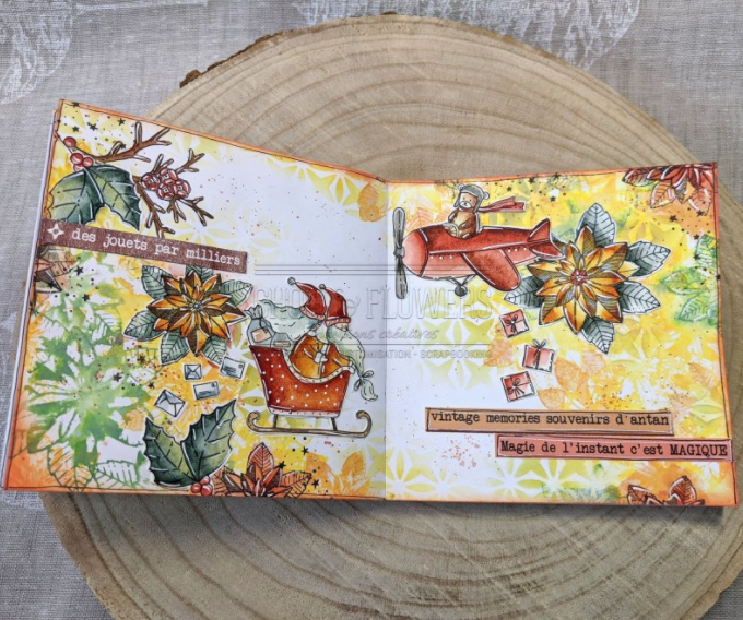 Chou and Flowers - CLEAR STAMP OURSON NOEL - Bear in Airplane - 3.5 x 5 inch Chou and Flowers