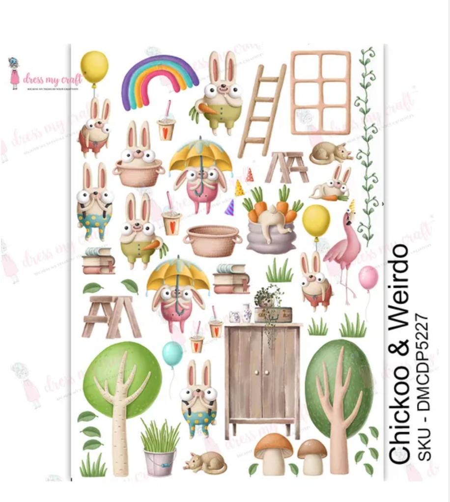 Dress My Craft - Chickoo & Weirdo - Transfer Me - A4 Dress My Craft