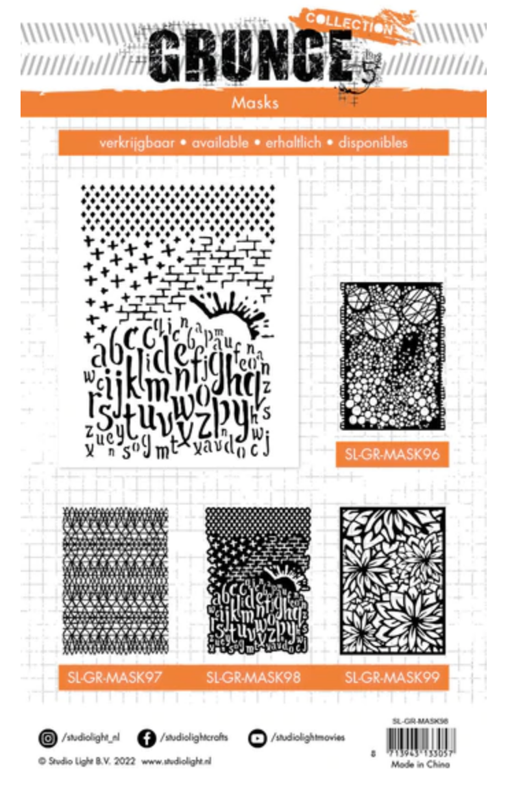 Studio Light Grunge - Collection Stencil Letters & Texture 98 - Messy Papercrafts