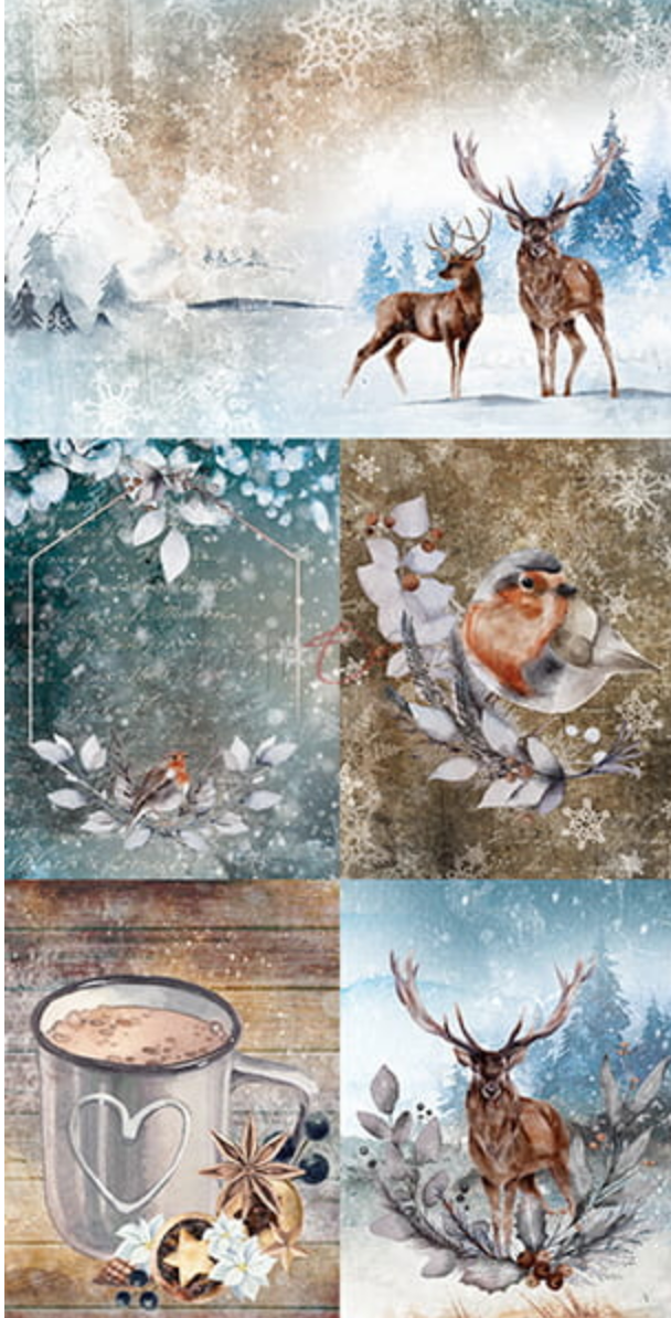 Craft O Clock - 6x12 Paper - Snowy Winterland - Extras Set Craft O Clock