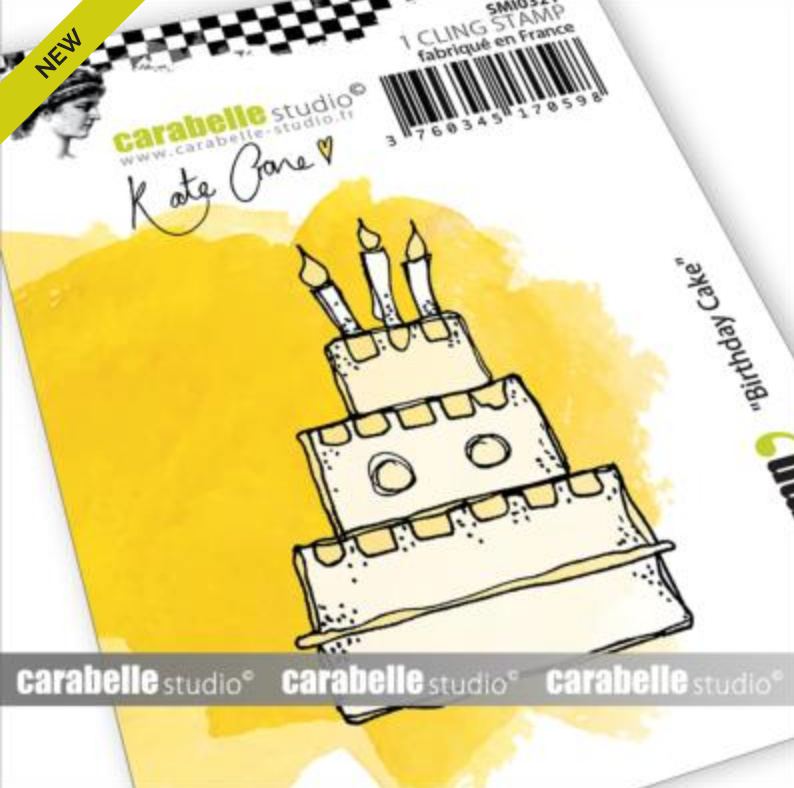 Carabelle Studio - Rubber Cling Stamp Small - Birthday Cake by Kate Crane