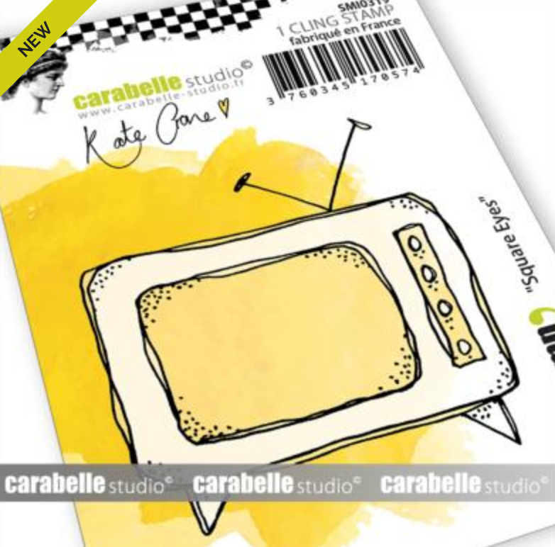Carabelle Studio - Rubber Cling Stamp Small - Square Eyes by Kate Crane