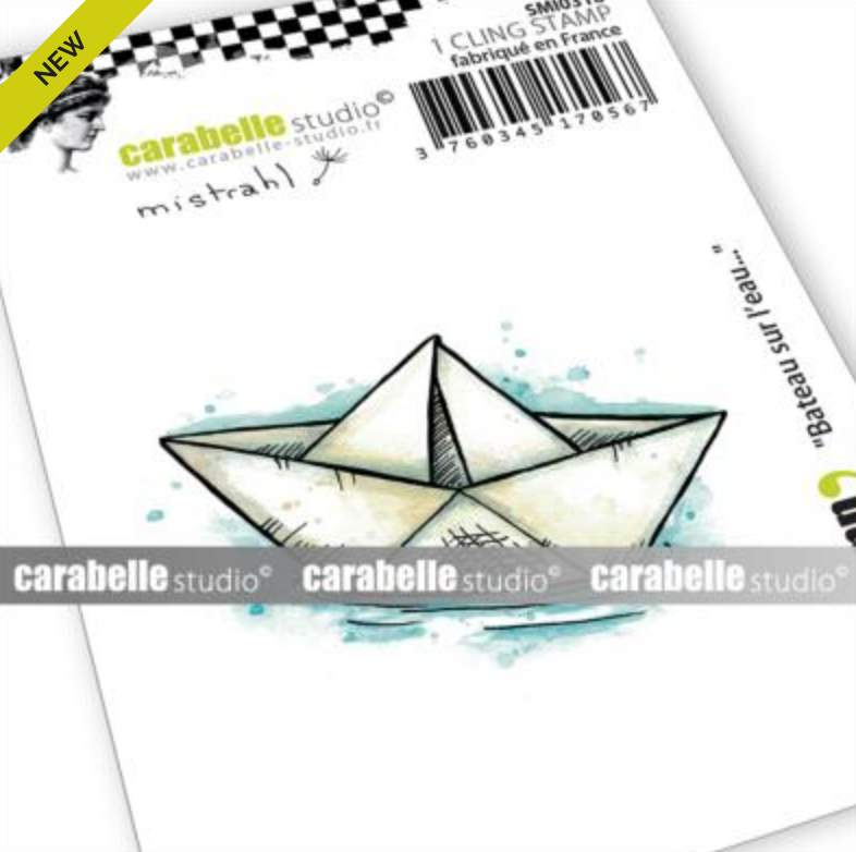 Carabelle Studio - Rubber Cling Stamp Small - Bateau Sur L’eau by Mistrahl - Paperboat